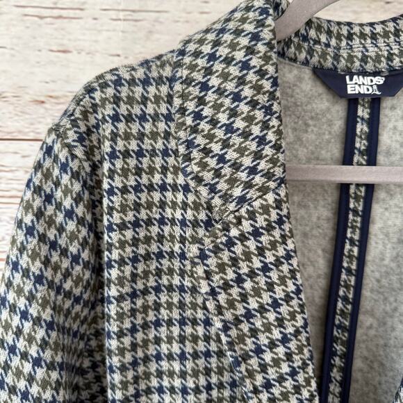 Lands' End Women's Houndstooth Fleece Blazer Jacket Size 2X - Picture 10 of 16